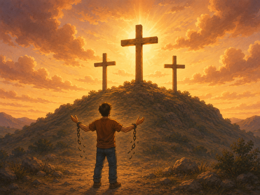 Illustration accompanying section two — Jesus paid a price you could never pay.